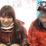 【素人美女中出し】スキー場で彼氏連れの美女をナンパして即ハメ！初対面チンポにマンコ犯されて彼氏放置の中出しアクメ！