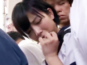 【JK痴漢】清楚な美少女JKに通学中にチンポ擦り付け痴漢！涙を流す顔を見ながら濃厚ザーメン大量ぶっかけ