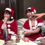 【コスプレ】サンタコスの美女2人とラブホで濃厚ハメ撮り交尾！スケベマンコで生チンポ丸呑みしてザーメンを搾り取る