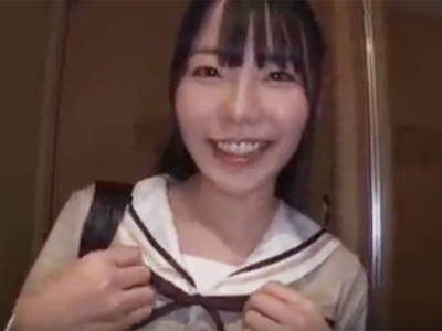 「もっとする？♪」超カワJKと制服着衣のままハメ撮りSEXの末どっぷり中出し！